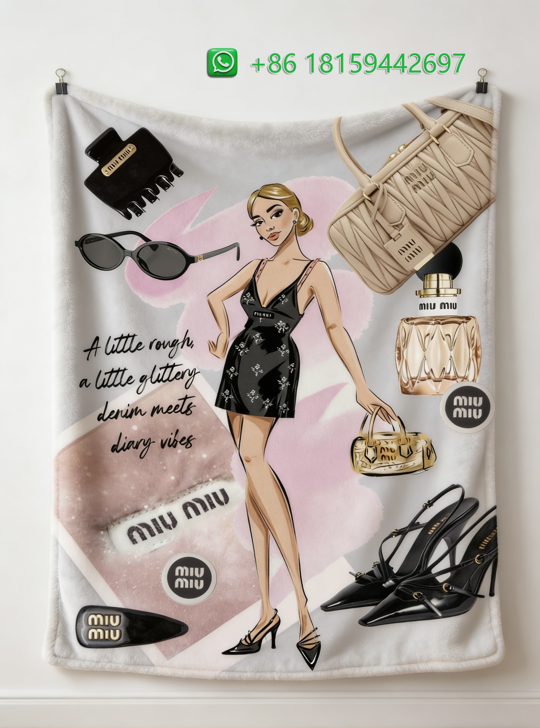 Miumiu Throw Blankets